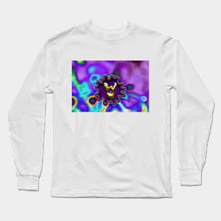 Letter V Floral Background Long Sleeve T-Shirt